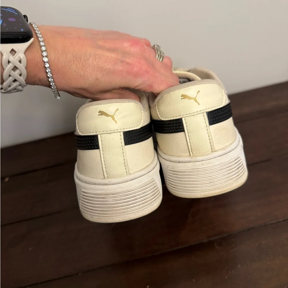 Puma Beige and Black Casual Sneakers